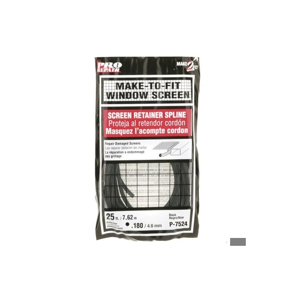 Prime-Line Screen Retainer Vinyl Spline, 0.180 in. Round, Black, 25 foot (Single Pack) P 7524 - main